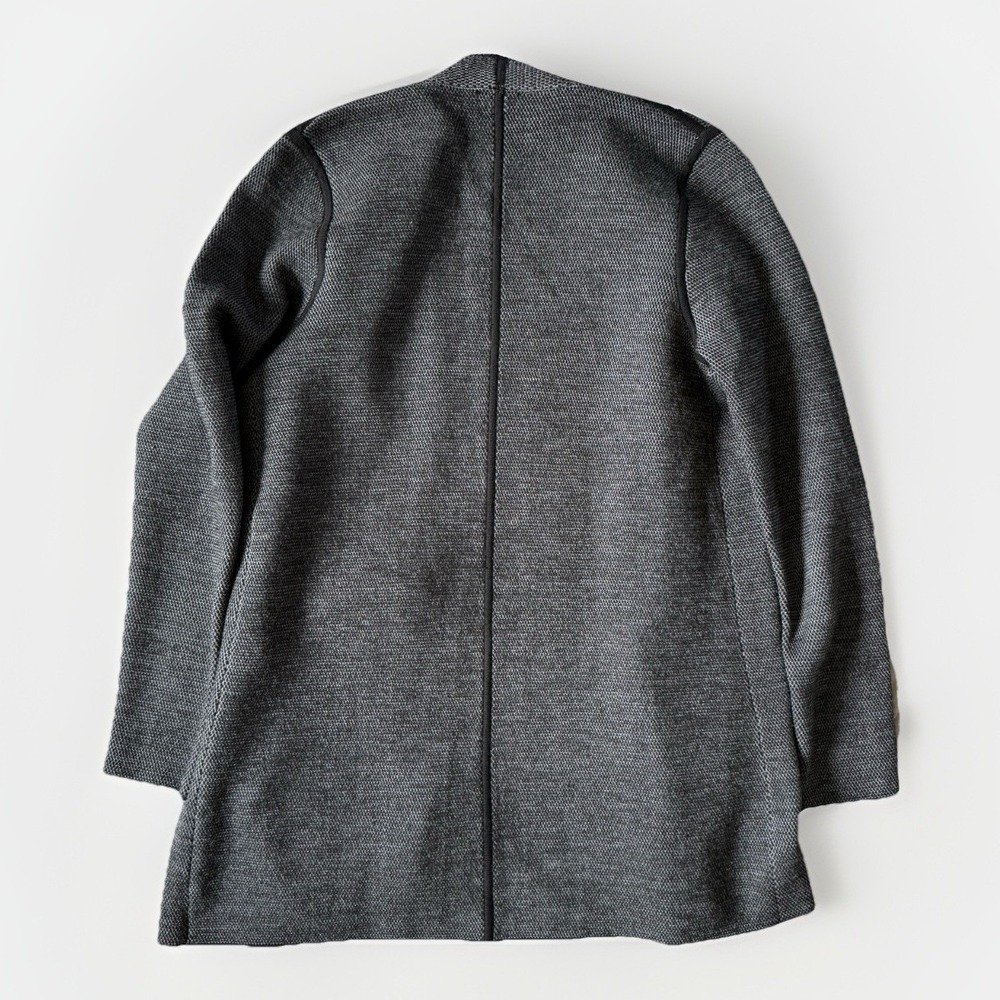 Talbots 100% Merino Wool Long Cardigan Sz L/XL Open Gray Quiet Luxury Minimalist - Picture 2 of 7